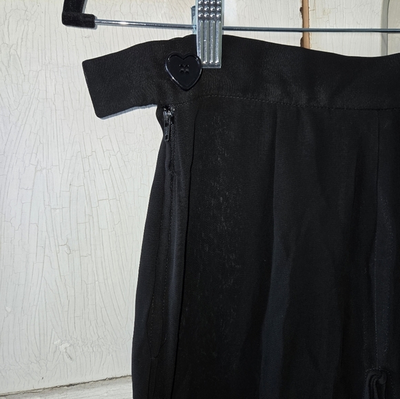 Size 8 Sheer Black Swim Coverup Pants W Cute Ties Down The Side Flowy Vacation - Picture 4 of 5